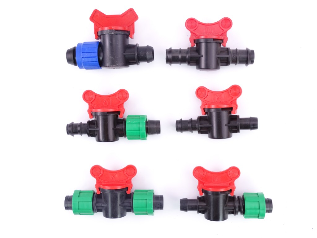 M METERXITY Barbed Ball Valve – Barb Connector Ball Valve Shut Off Switch Apply to Drip Irrigation and Aquariums (21 x 19mm, Black Blue Red)